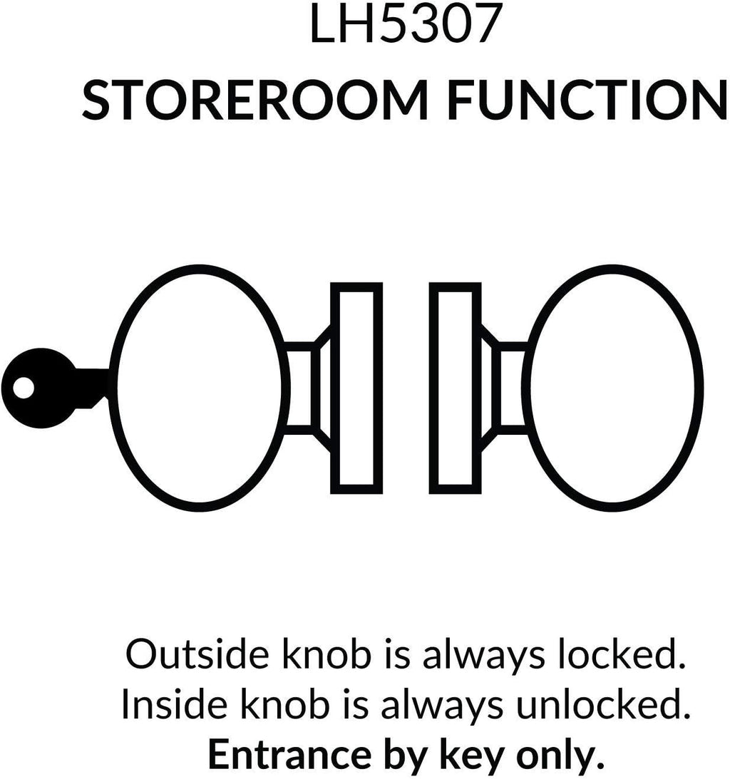 Cylindrical Door Knob Lock Passage Function Polished Brass I75147