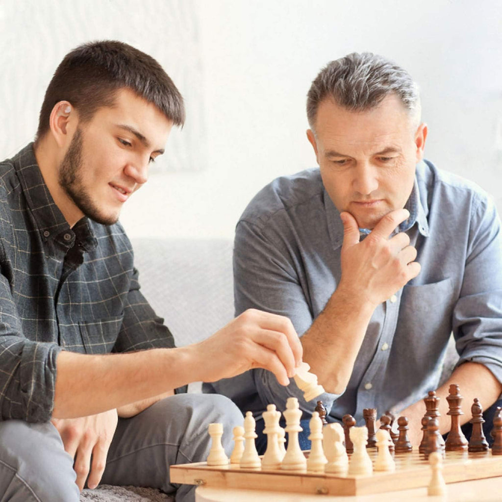 Magnetic Wooden Chess Set with Storage Slots T5482