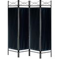 4 Panel Metal and Woven Fabric Room Divider E49939