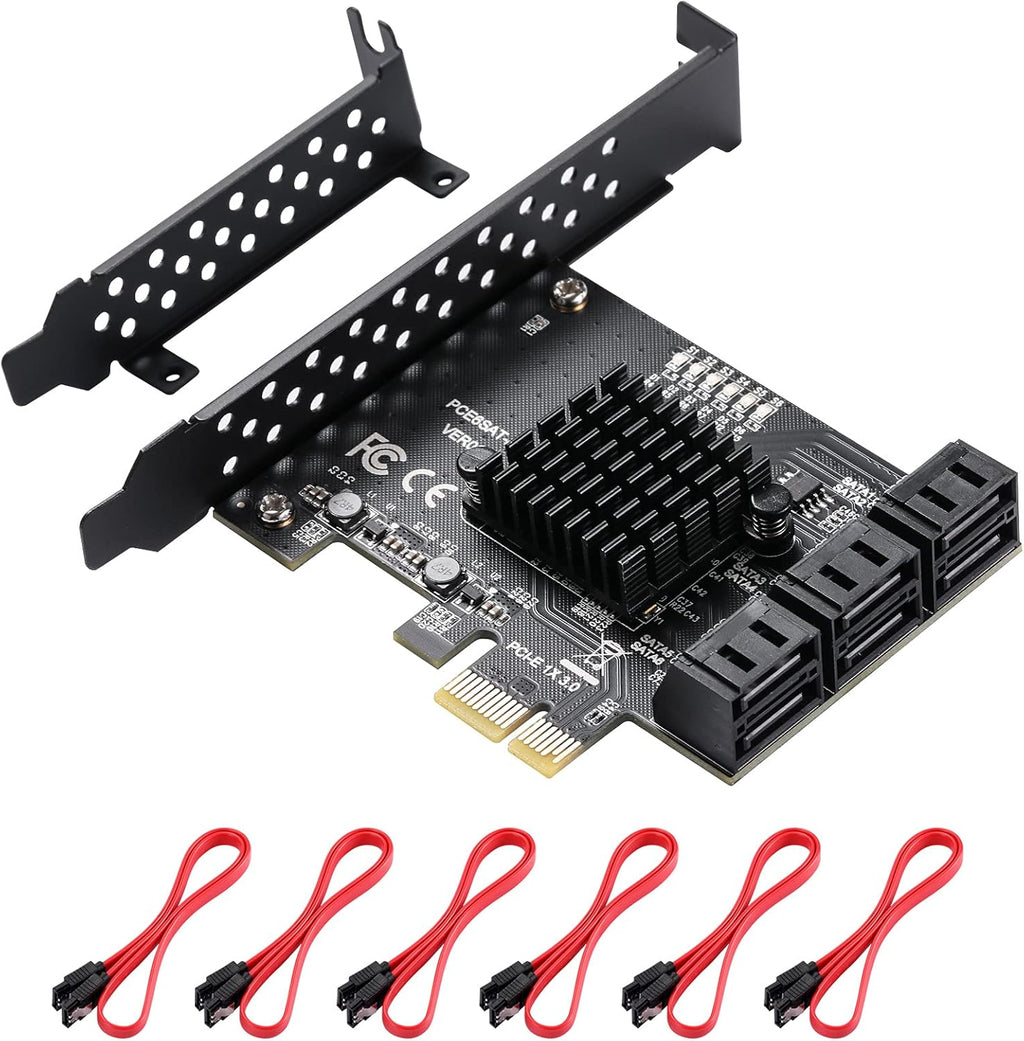 8 Port PCIe SATA Card with SATA Cables and Low Profile Bracket V3130