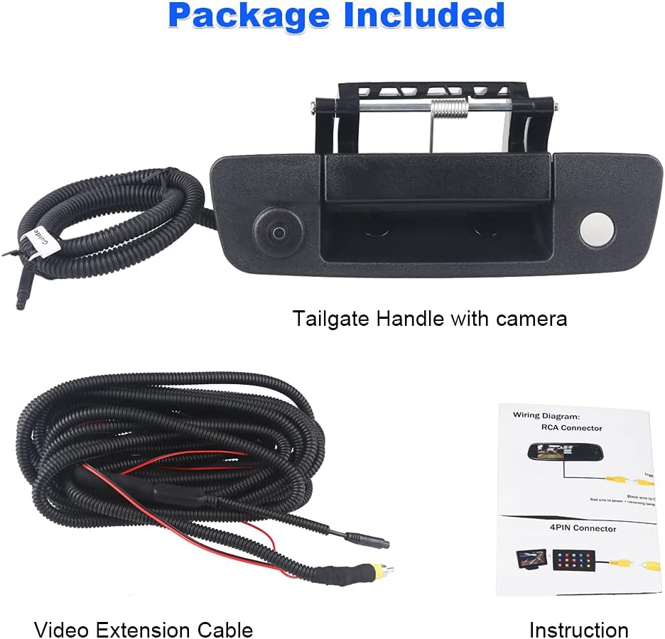 Black Waterproof Rear View Backup Camera Tailgate Handle O19762