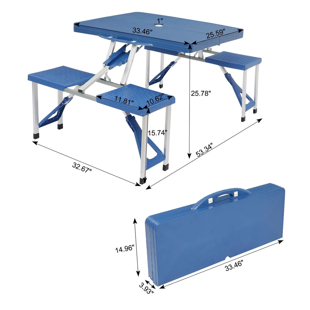 Folding Picnic Table with 4-Person Seats A546