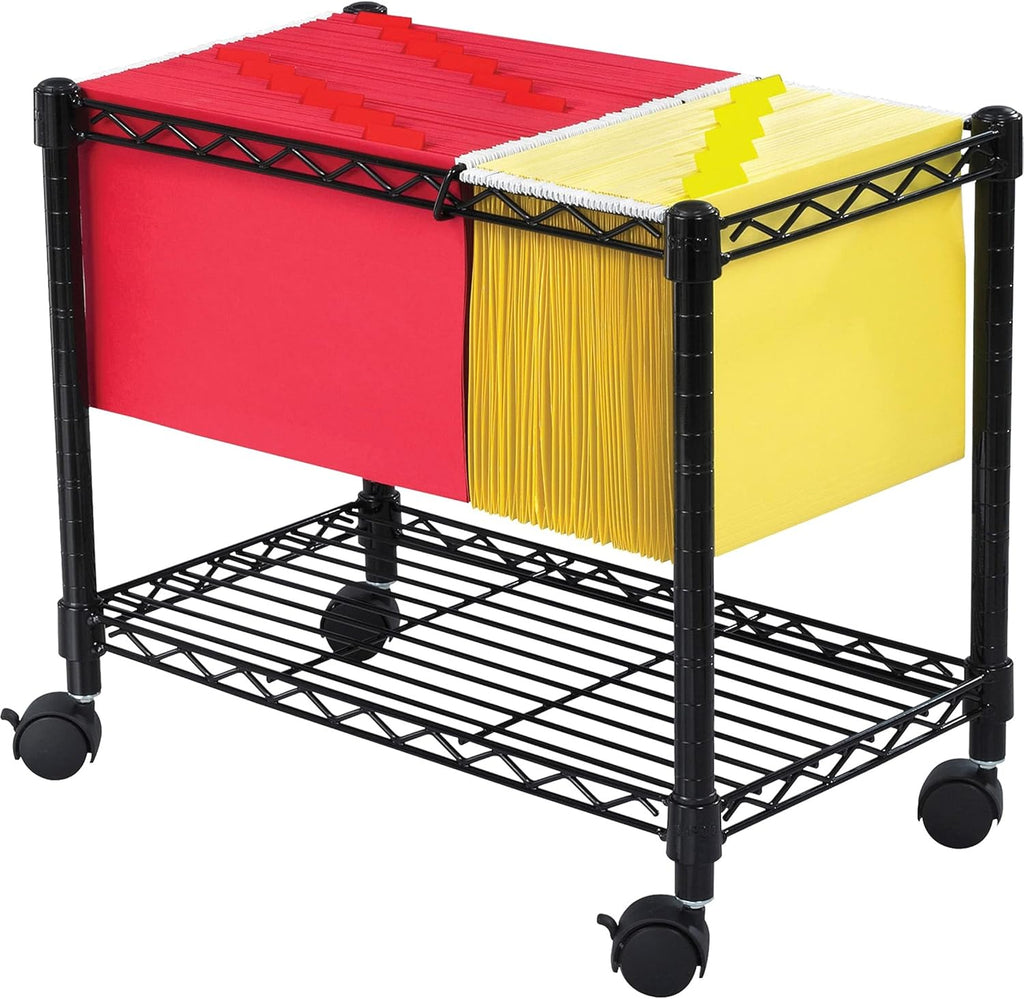 Wire Mobile Letter/Legal File Cart Black L1470