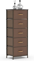 Brown 4 Drawer Vertical Dresser Storage Tower K7693