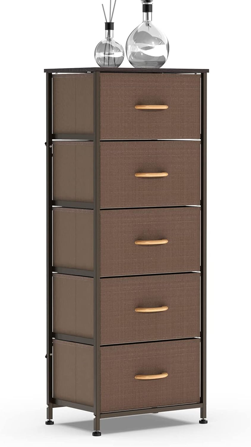 Brown 4 Drawer Vertical Dresser Storage Tower K7693