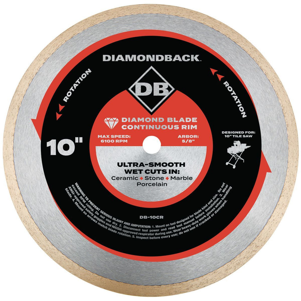 10 in. Continuous Rim Wet Cut Diamond Blade B686166