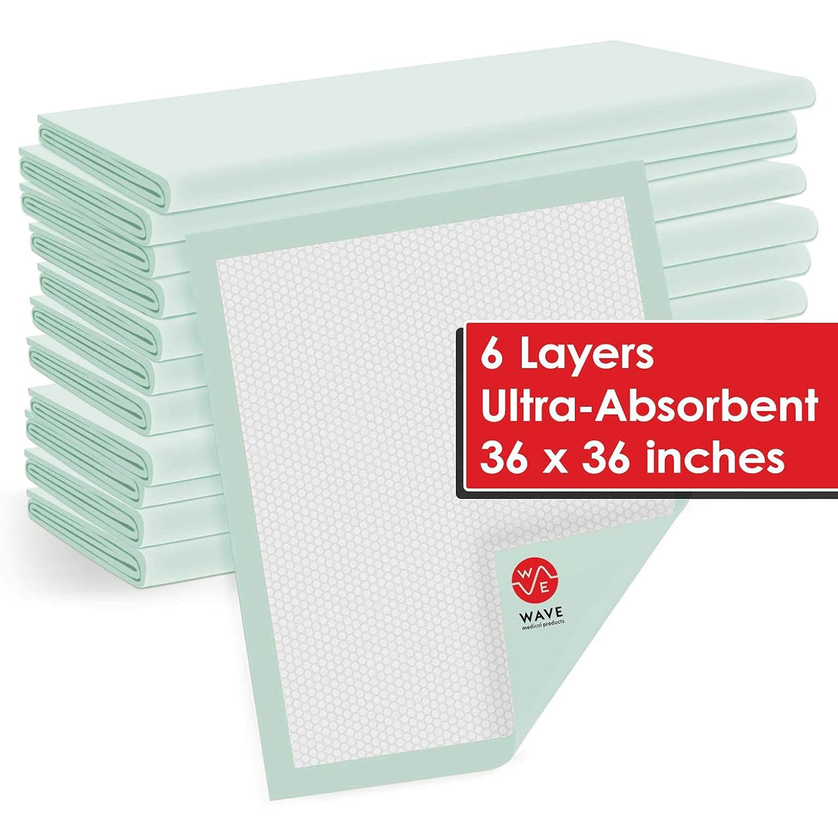 Heavy Absorbency Disposable Bed Pads, 36 x 36 Quilted, 50 Per Case S5739