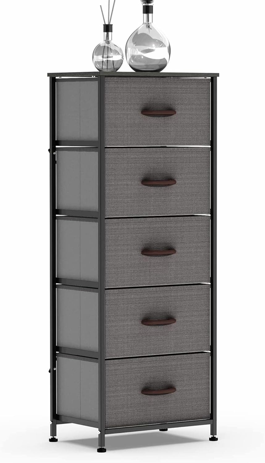 Brown 4 Drawer Vertical Dresser Storage Tower K7693