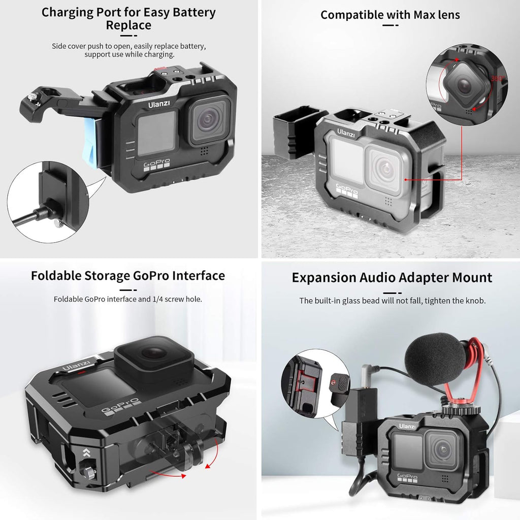 Aluminum Video Case with Cold Shoe Mount and Audio Adapter X2339