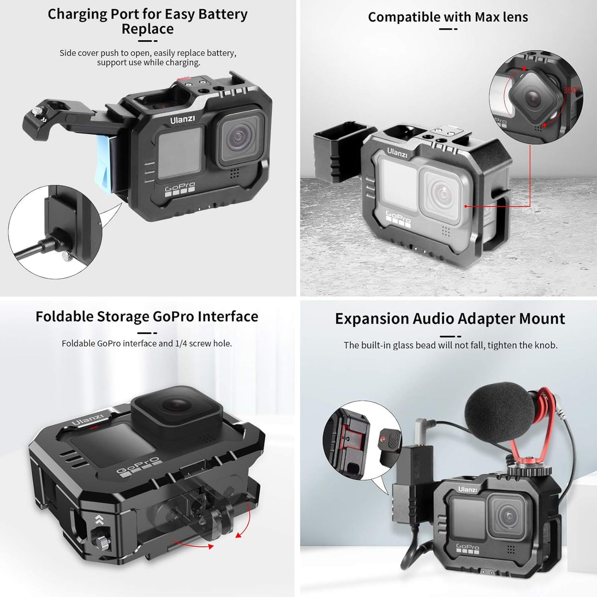 Aluminum Video Case with Cold Shoe Mount and Audio Adapter X2339