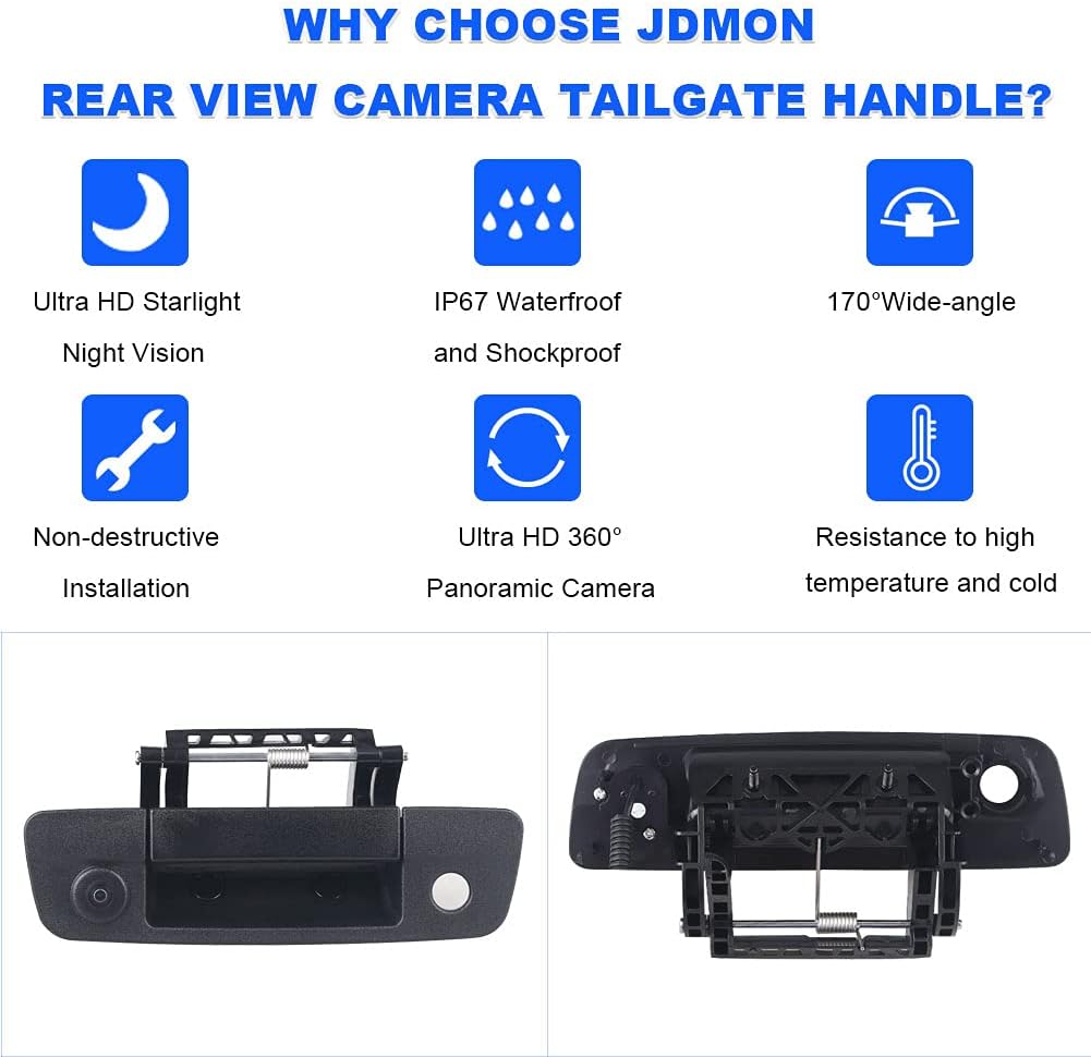 Black Waterproof Rear View Backup Camera Tailgate Handle O19762