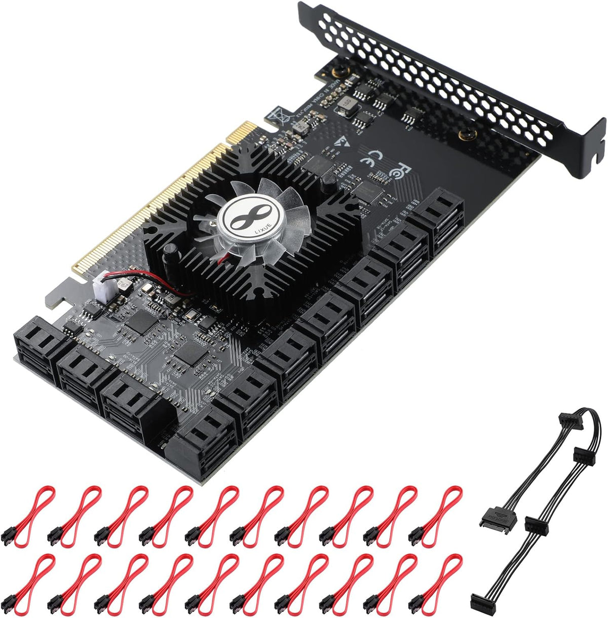 8 Port PCIe SATA Card with SATA Cables and Low Profile Bracket V3130