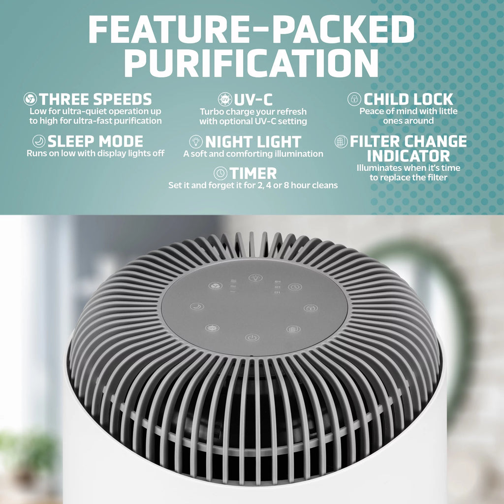 Air Purifier with HEPA Filter, UV-C, 1095 Sq. ft. Y885
