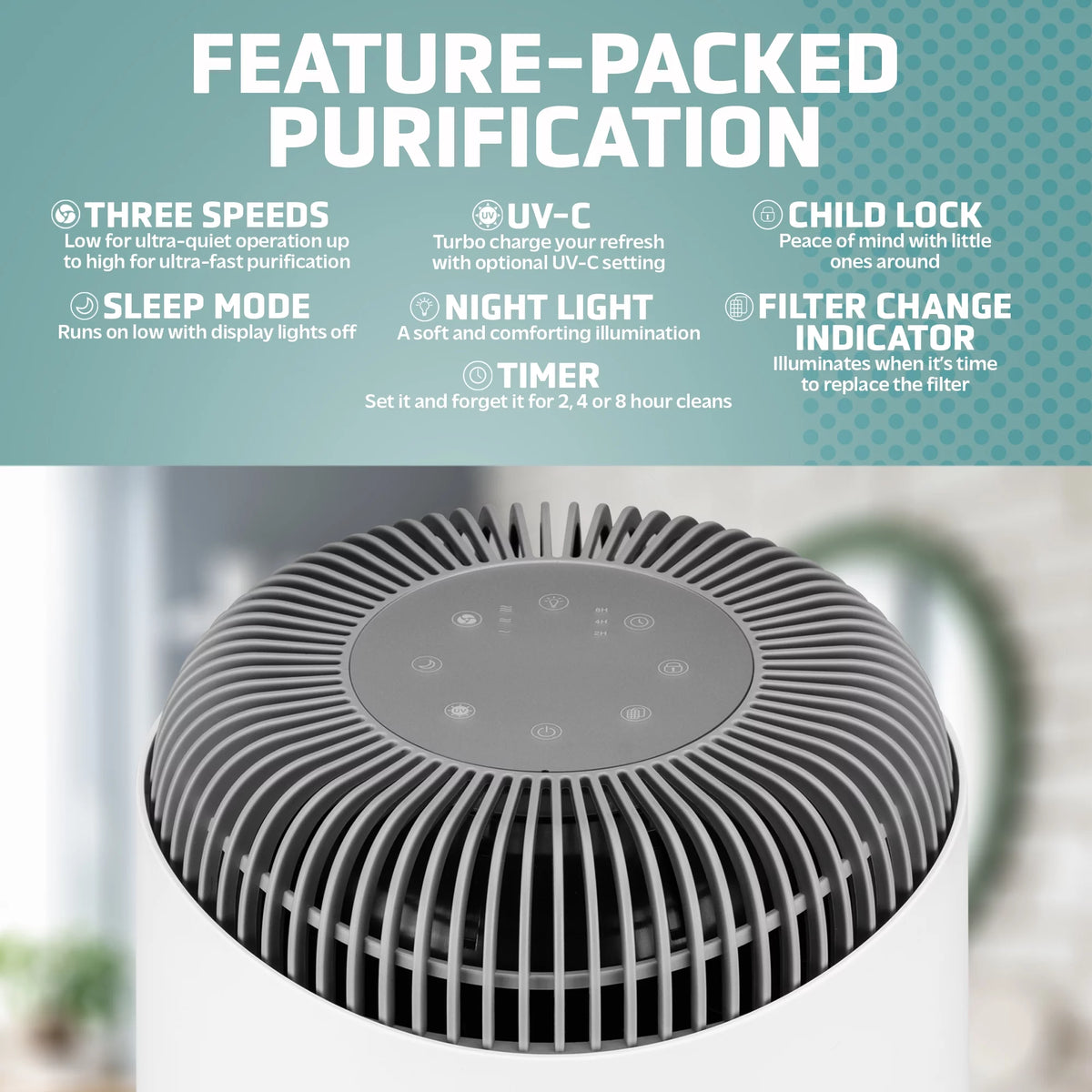 Air Purifier with HEPA Filter, UV-C, 1095 Sq. ft. Y885