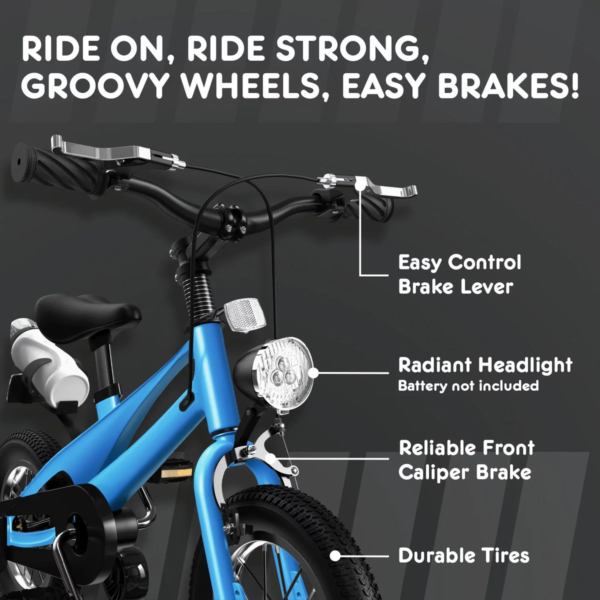 14 inch Kids Bicycle with Training Wheels, Blue L456