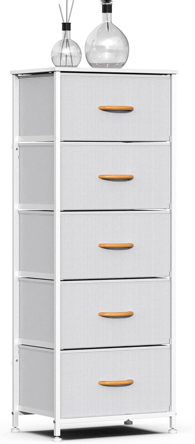 Brown 4 Drawer Vertical Dresser Storage Tower K7693