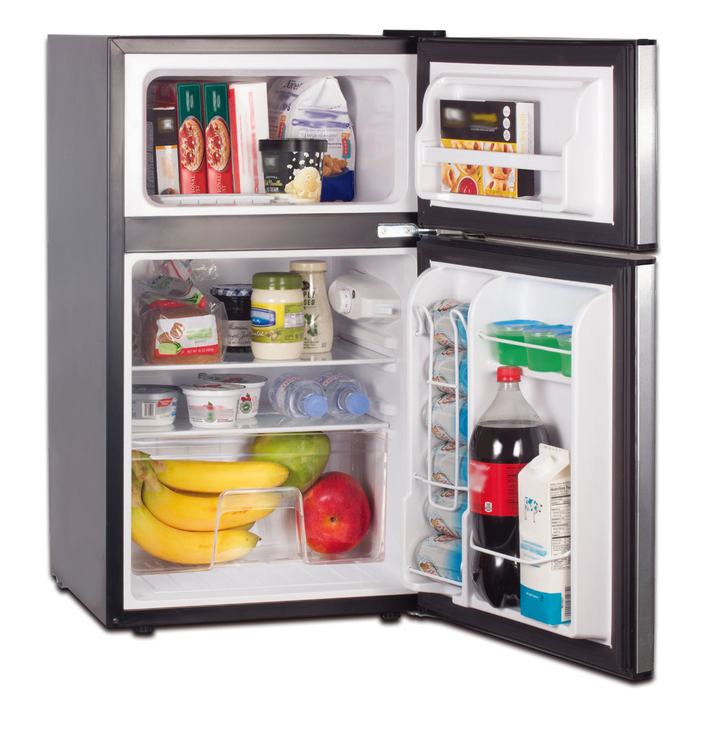 3.2 Cu Ft Two Door Mini Fridge with Freezer, White U993