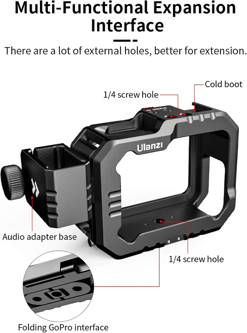 Aluminum Video Case with Cold Shoe Mount and Audio Adapter X2339
