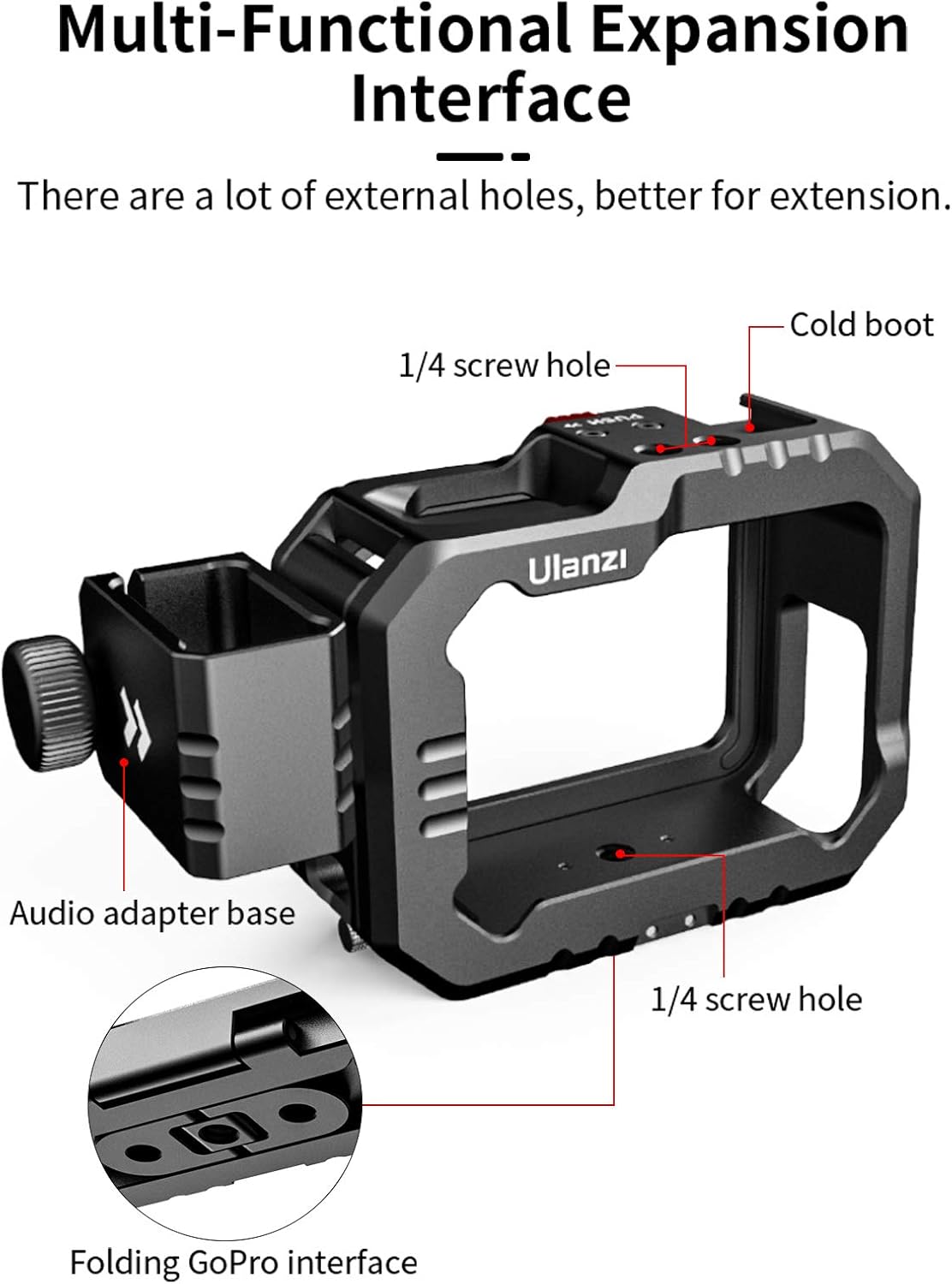 Aluminum Video Case with Cold Shoe Mount and Audio Adapter X2339