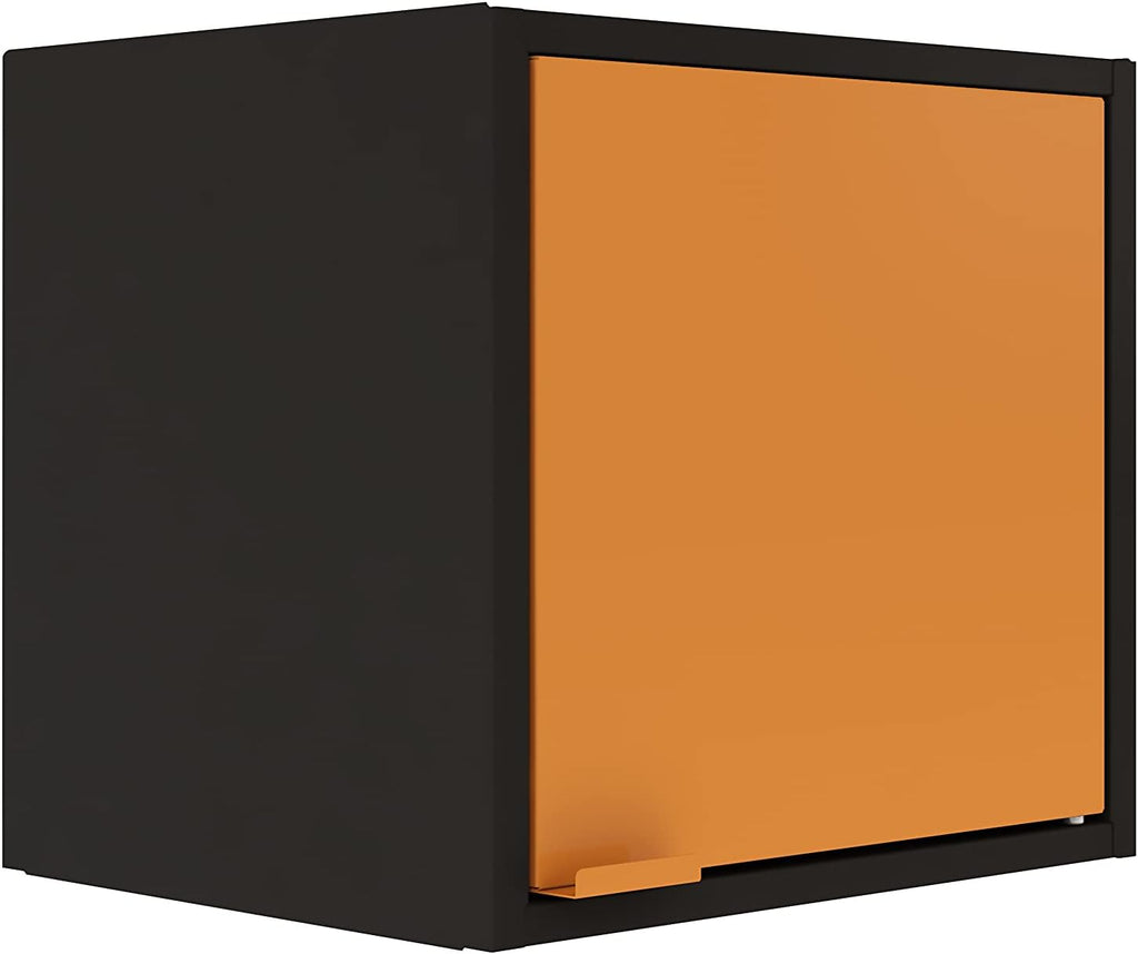 Black and Orange Wall-Mounted Steel Cabinet C691