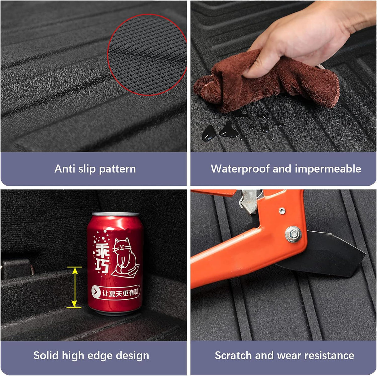 Black TPO All Weather Cargo Liner Trunk Mat N3708