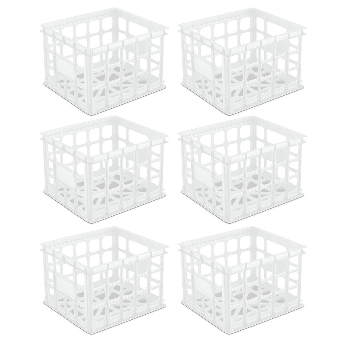 White Storage Crate Case of 6 Z6377