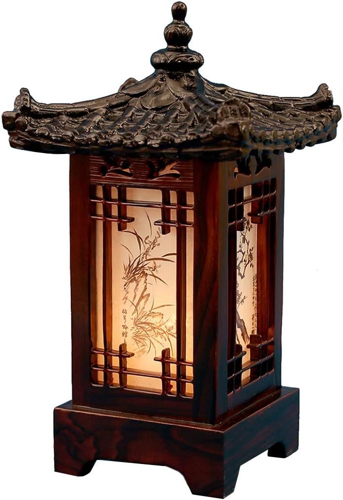 Carved Wood Table Lamp O4409