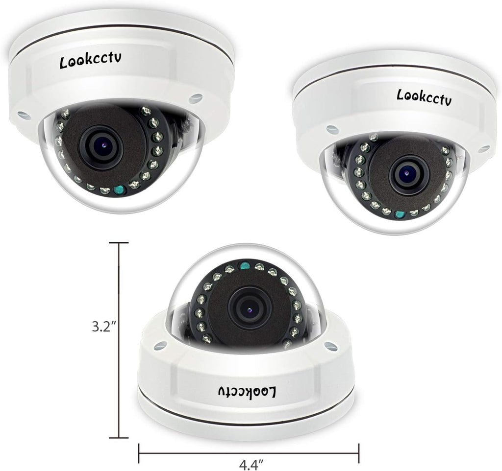 5MP HD IP POE Dome Security Camera White 3.6mm Lens IP65 O211