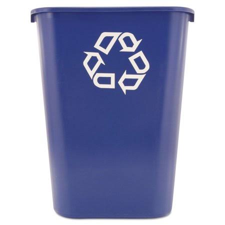 Large Plastic Deskside Recycle Container 41.25 qt Blue O23217