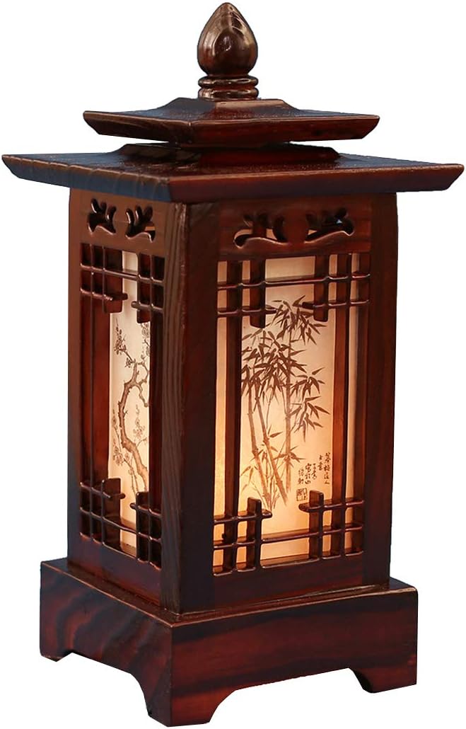 Carved Wood Table Lamp O4409