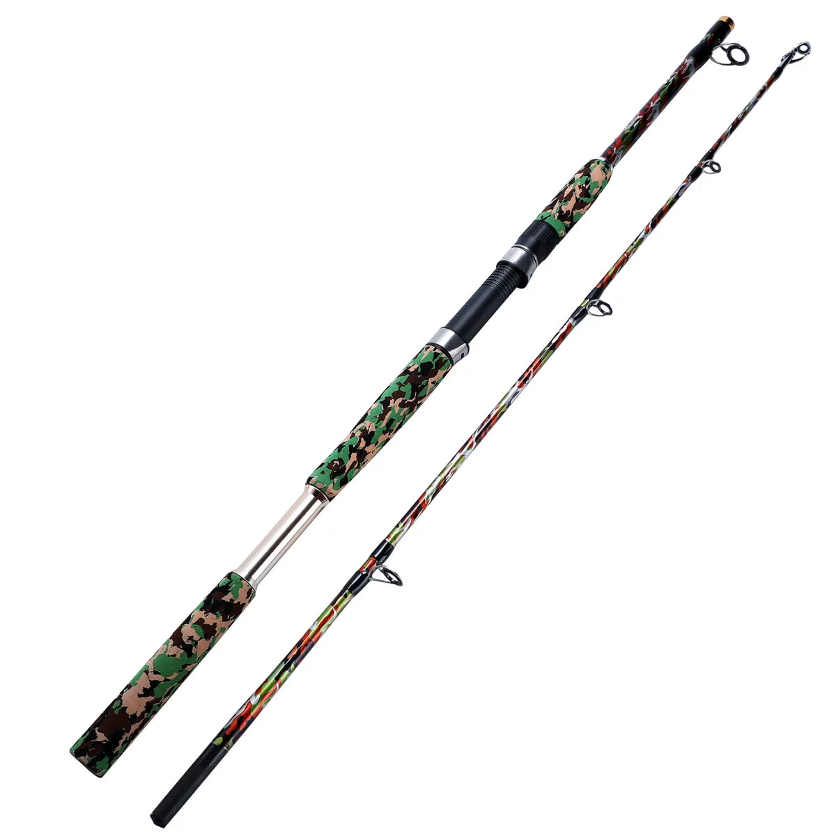 2 Pieces Spinning Fishing Rod EVA Handle Ultralight Camouflage U51754