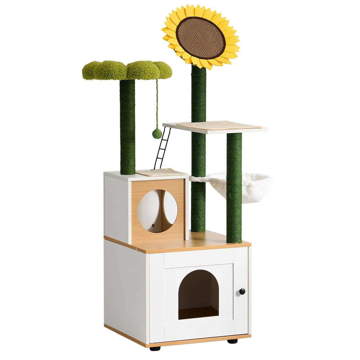Cat Tree with Litter Box Enclosure and Scratching Posts N670498