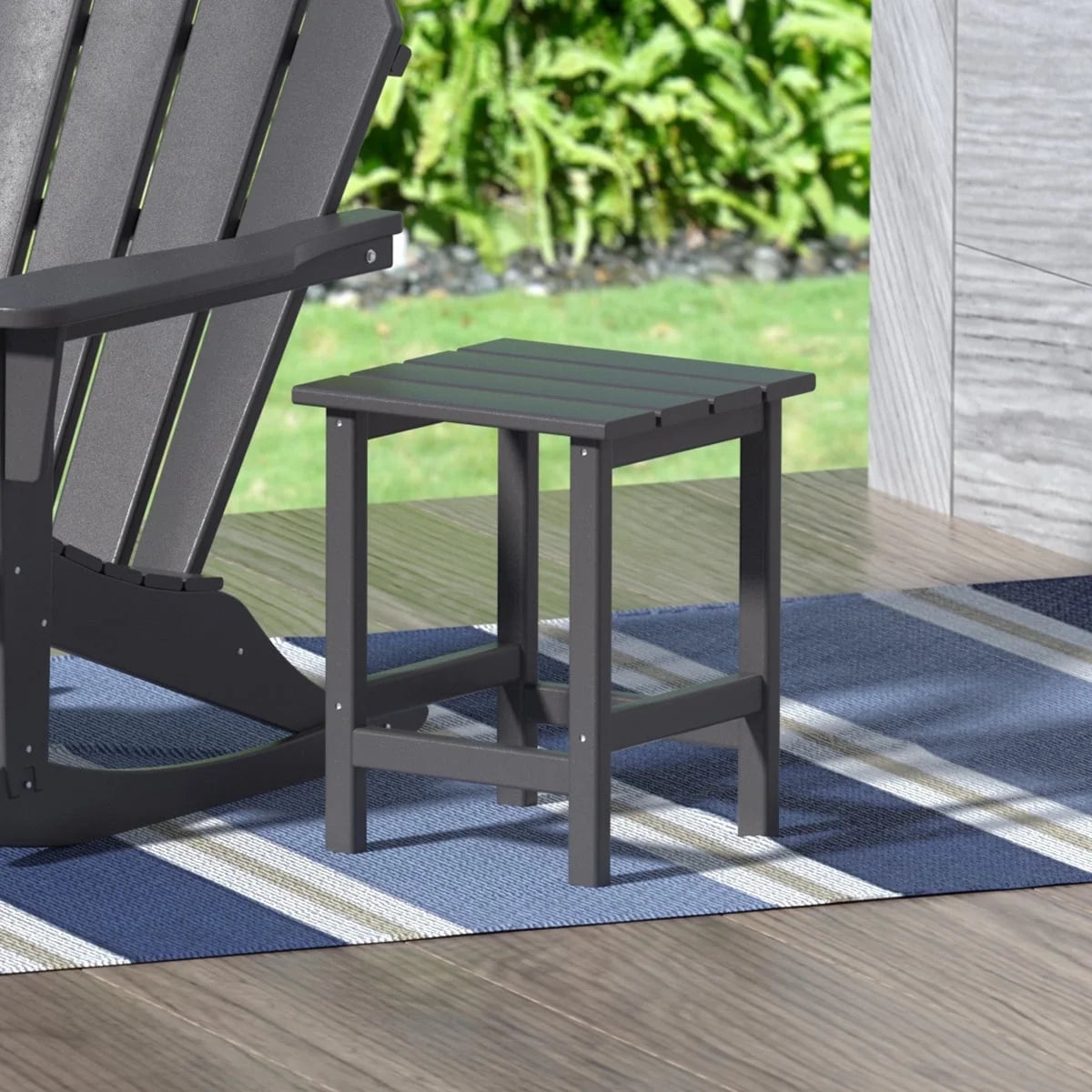Black Plastic Adirondack Outdoor Side Table Q95989