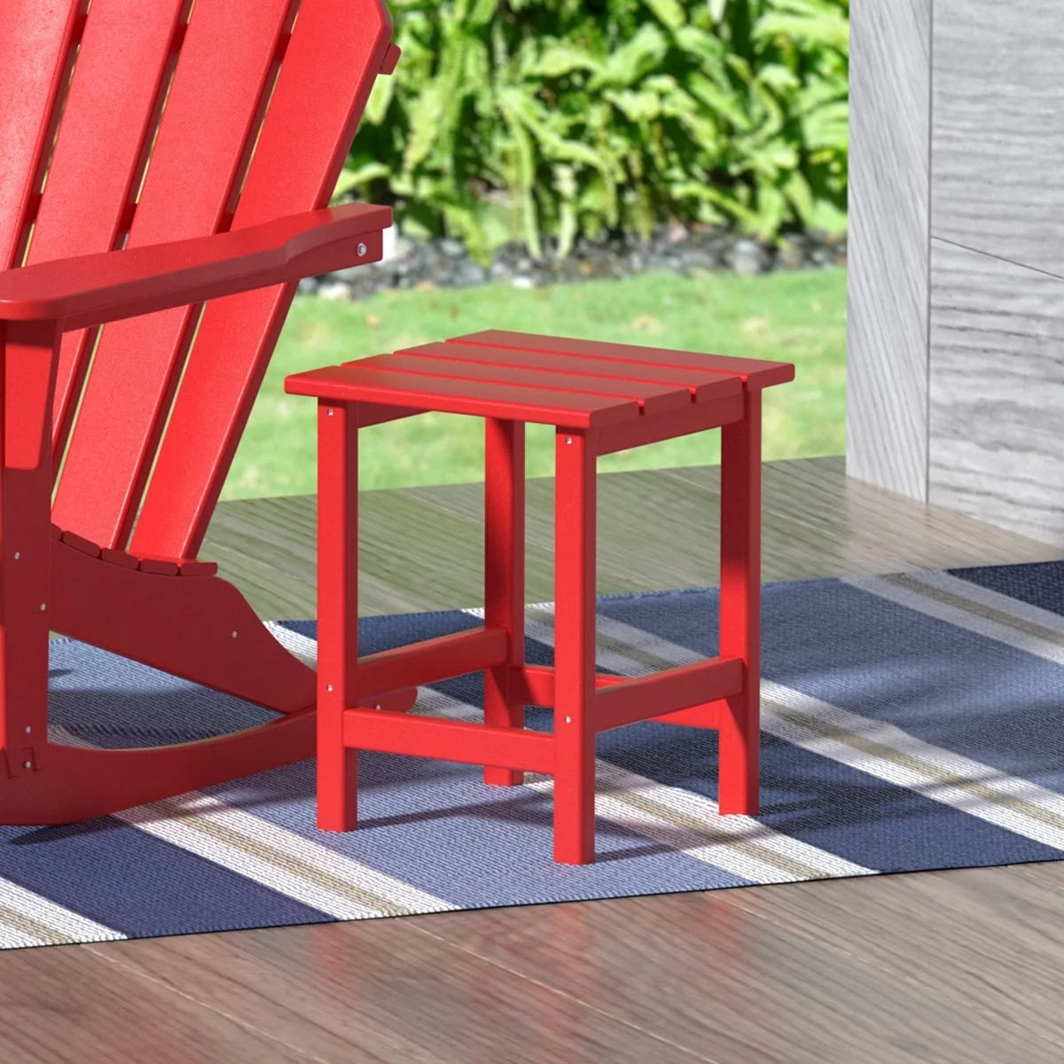 Black Plastic Adirondack Outdoor Side Table Q95989