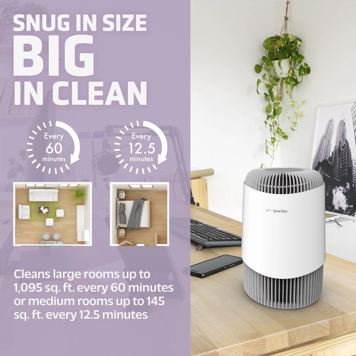 Air Purifier with HEPA Filter, UV-C, 1095 Sq. ft. Y885