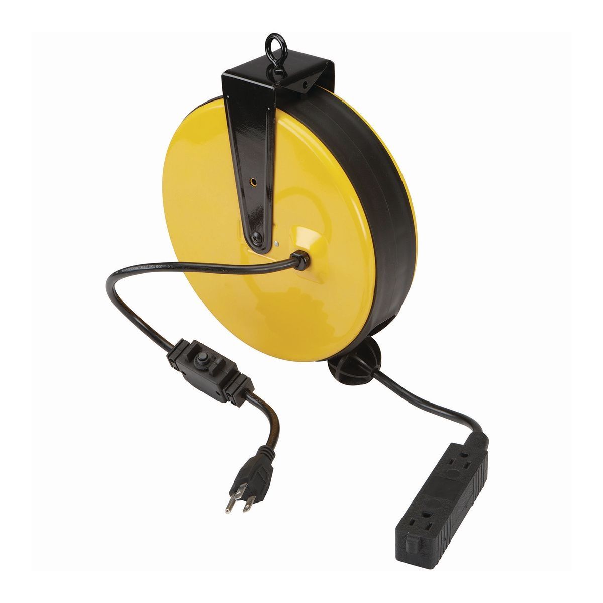 30 ft. Retractable Cord Reel with Triple Tap, Black W725297