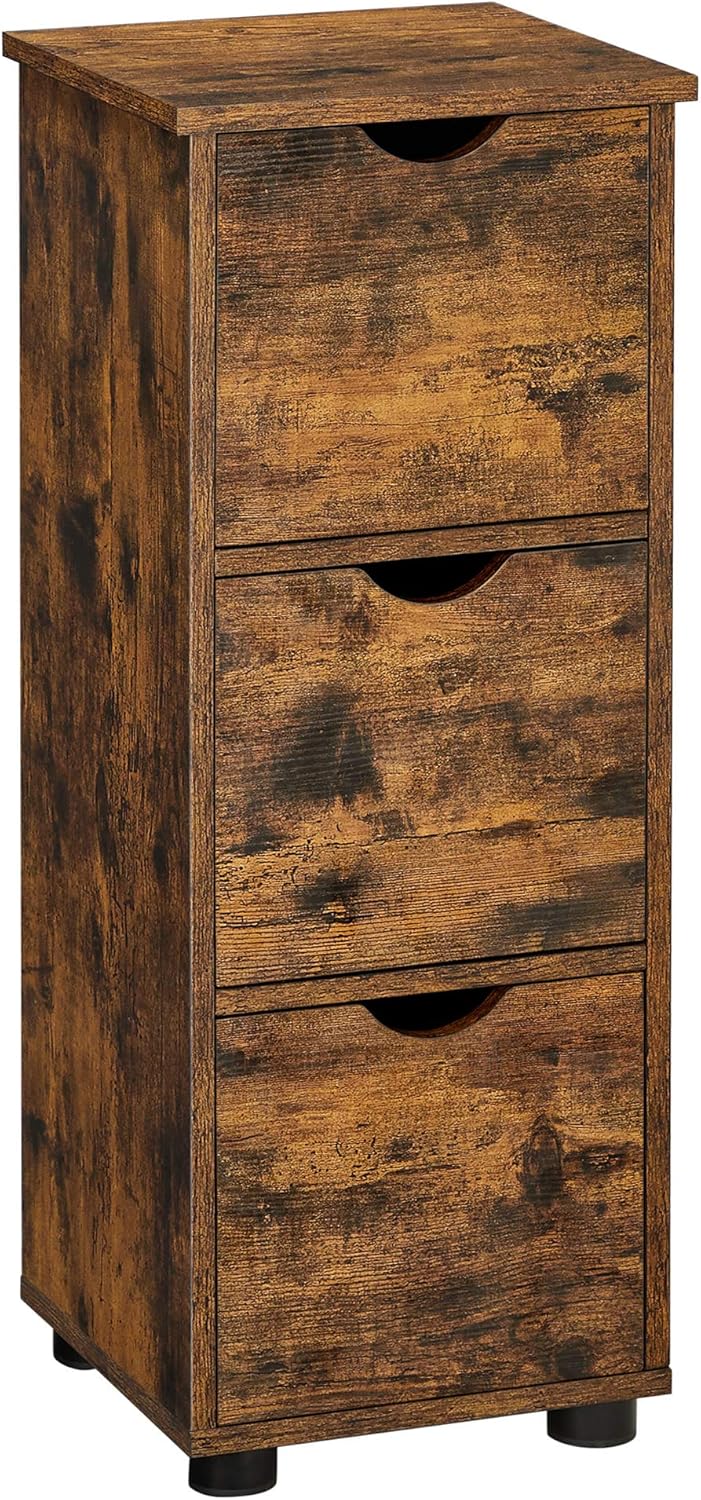 Rustic Brown 3 Drawer Storage Cabinet Y368753