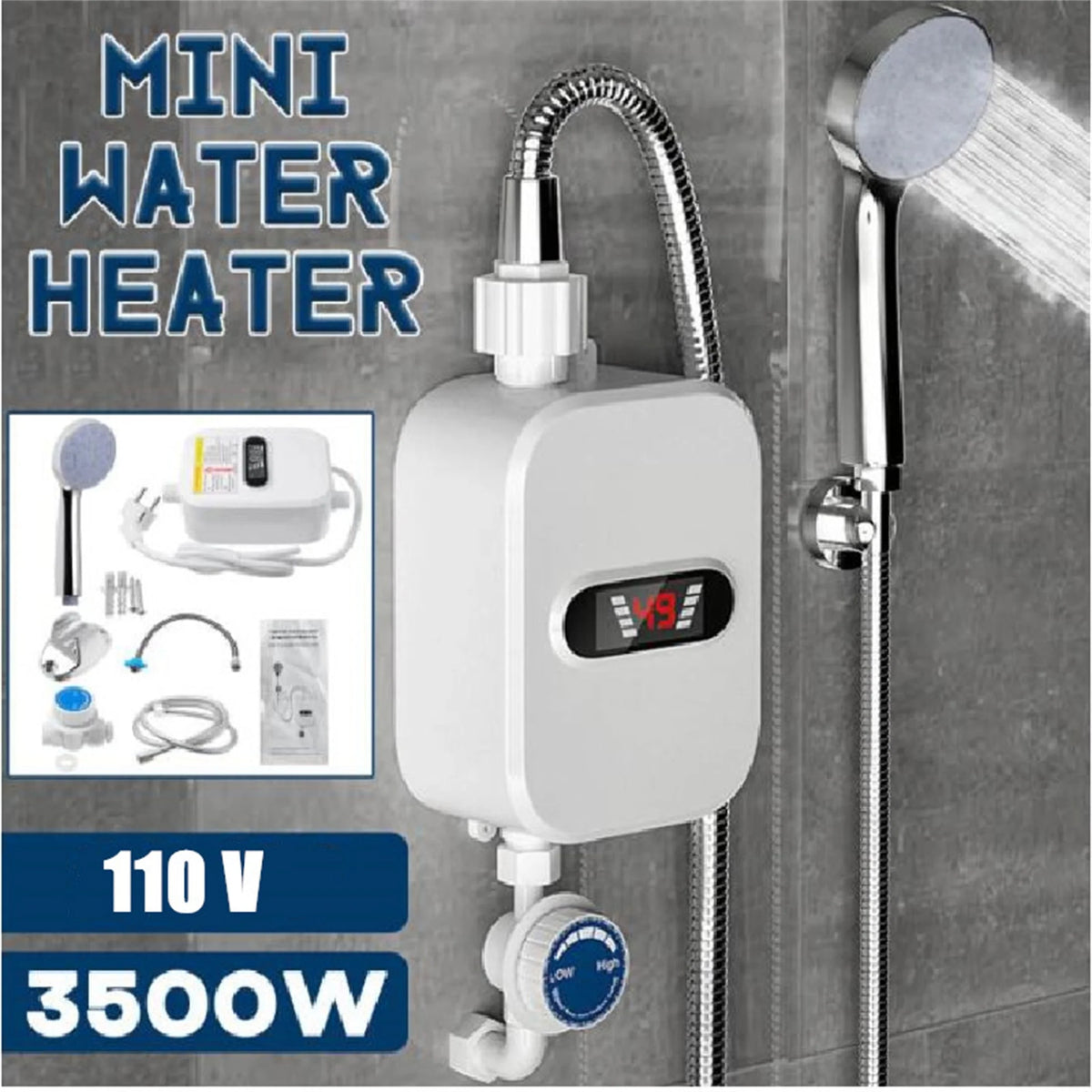 3500W 110V Tankless Electric Water Heater T91167