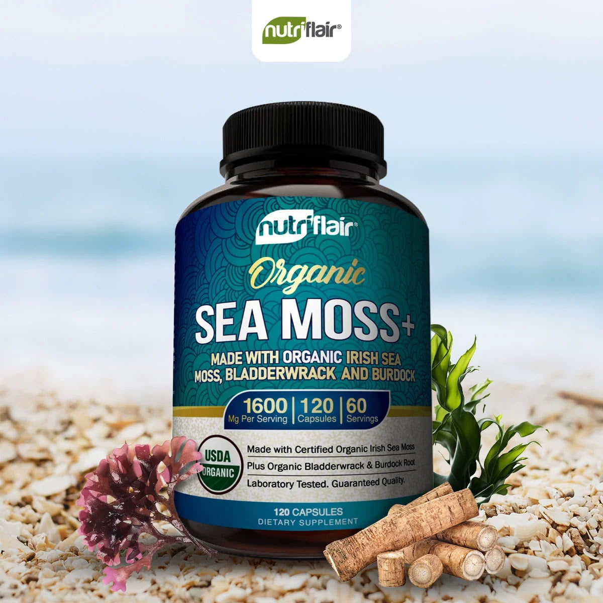Organic Sea Moss Capsules 1600mg 120 Capsules T633