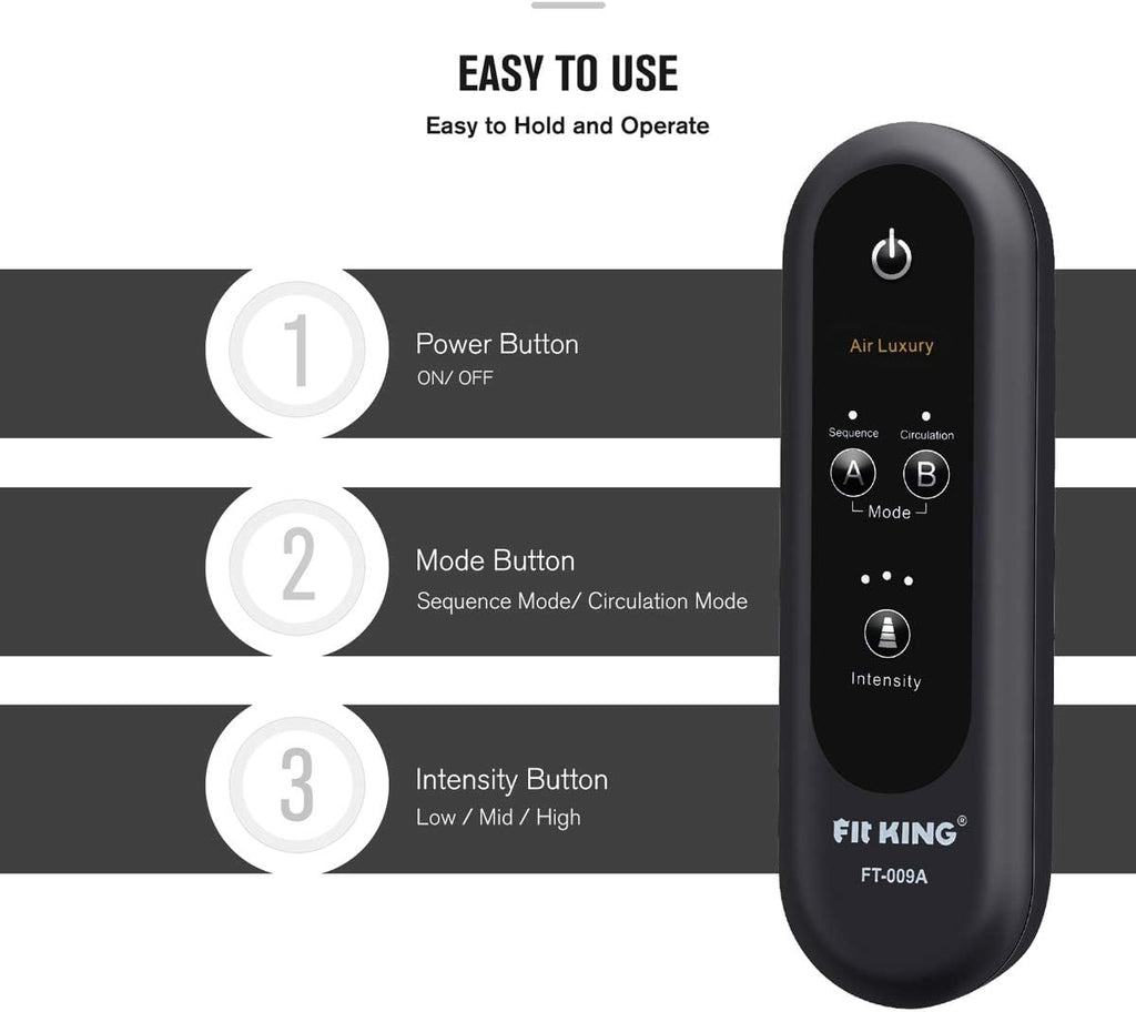Leg Air Massager with Handheld Controller 3 Intensities 2 Modes L887