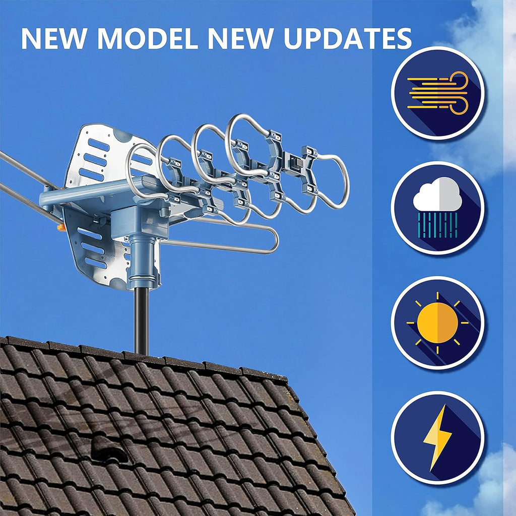 Digital Outdoor TV Antenna with Mount Pole 4K 1080p 150 Miles Range R313776