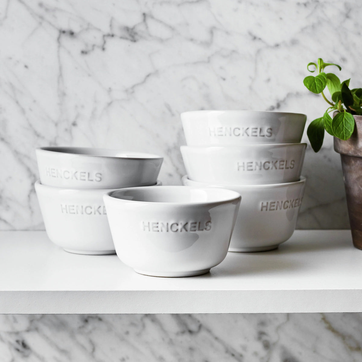 6pc Ceramic Ramekin Set in White U426230