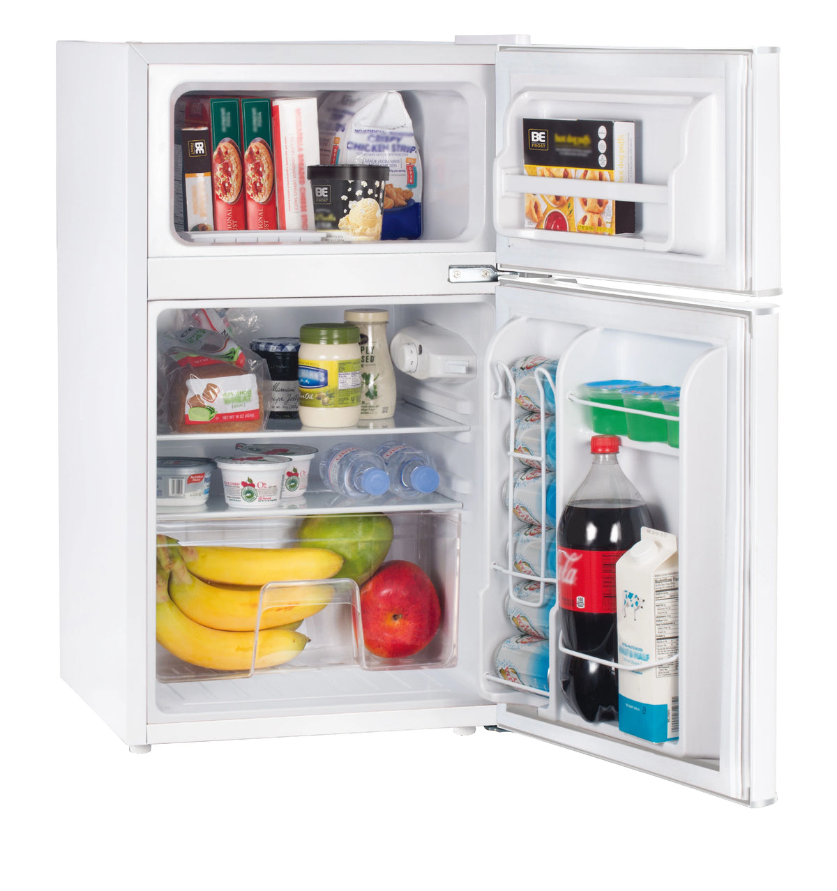 3.2 Cu Ft Two Door Mini Fridge with Freezer, White U993