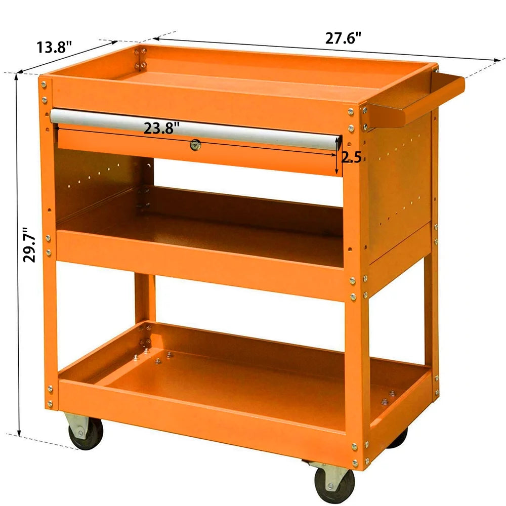 Black 4-Wheel Rolling Tool Cart O12956