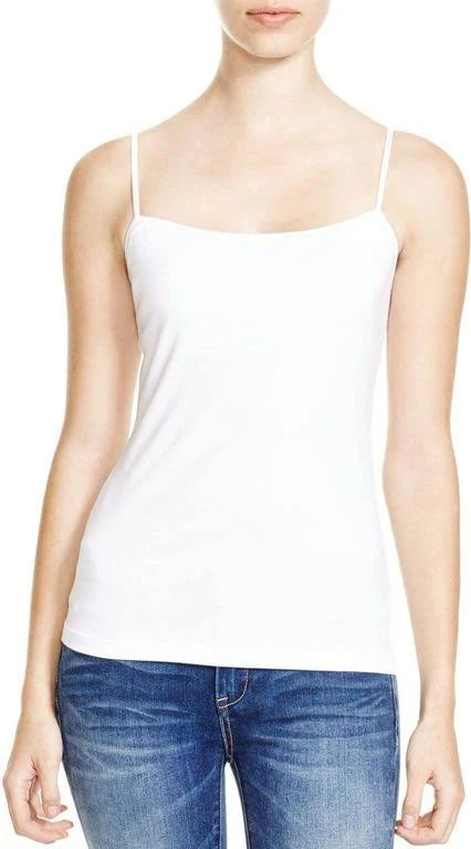 White Long Camisole with Shelf Bra B351