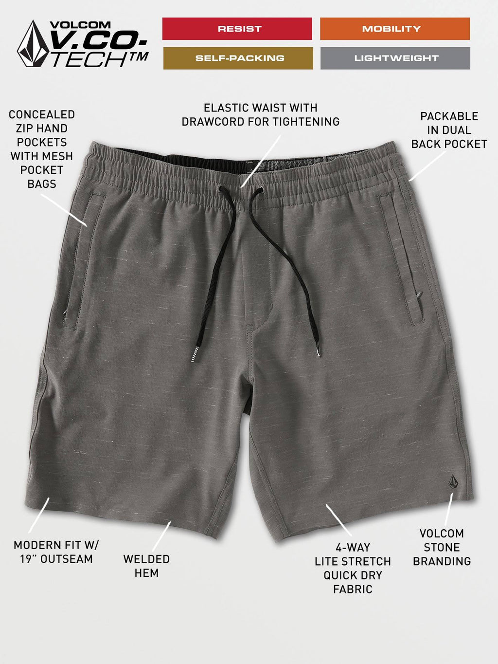 Dark Charcoal Hybrid Shorts W552767