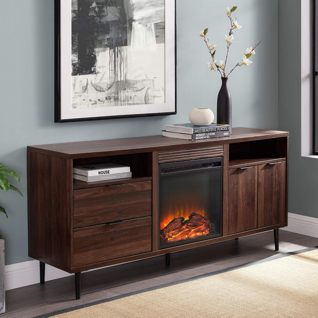 30 Inch Dark Walnut Storage Cabinet S18076