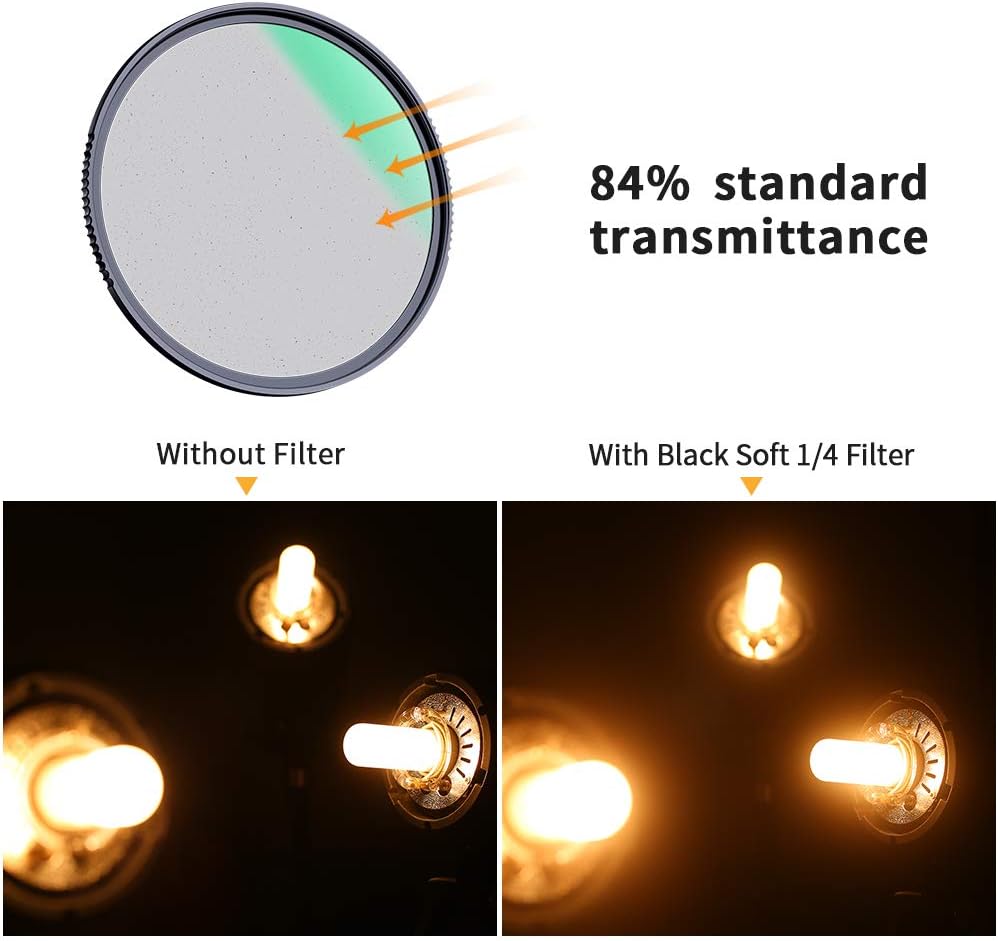 67mm Black Diffusion 1/4 Filter with Multi-Layer Coatings for Camera Lens R1700