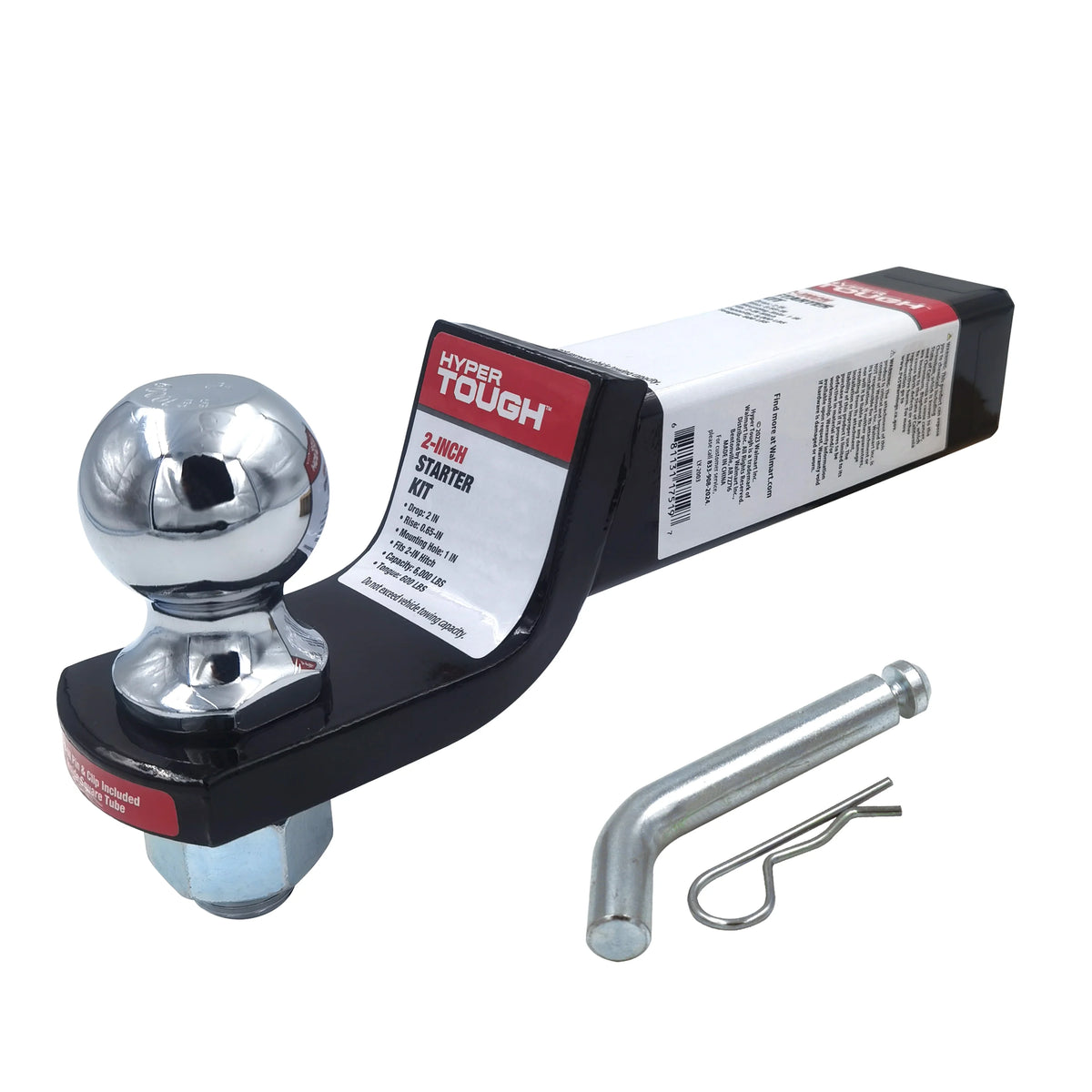 2 inch Drop Trailer Hitch Starter Kit with 5/8 inch Pin, Class III, Black, 2 inch Ball G917947