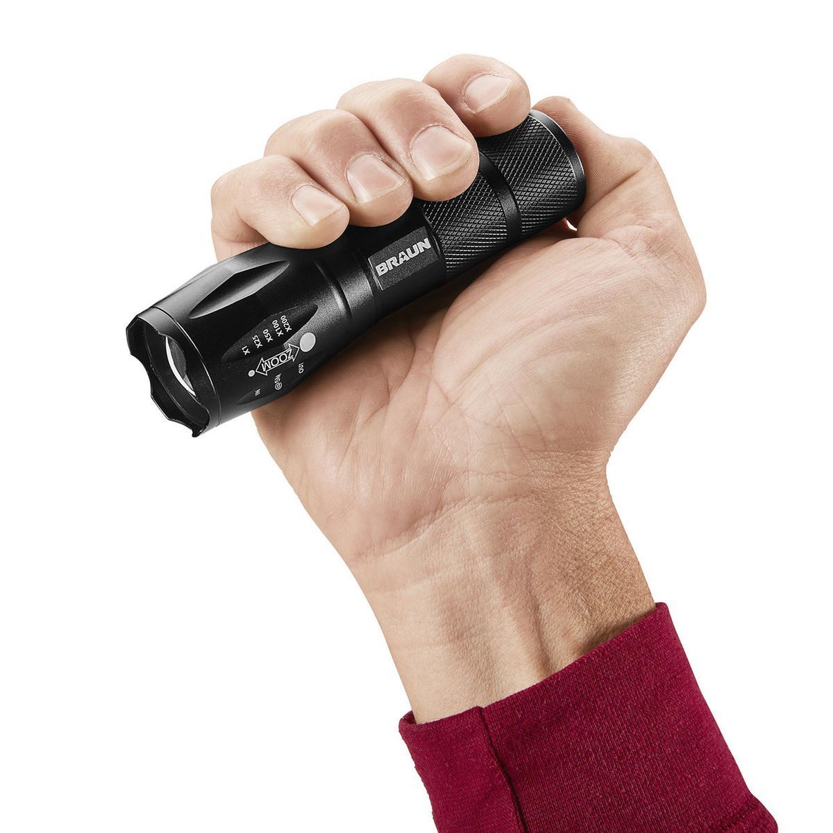 Black Tactical LED Flashlight E89785